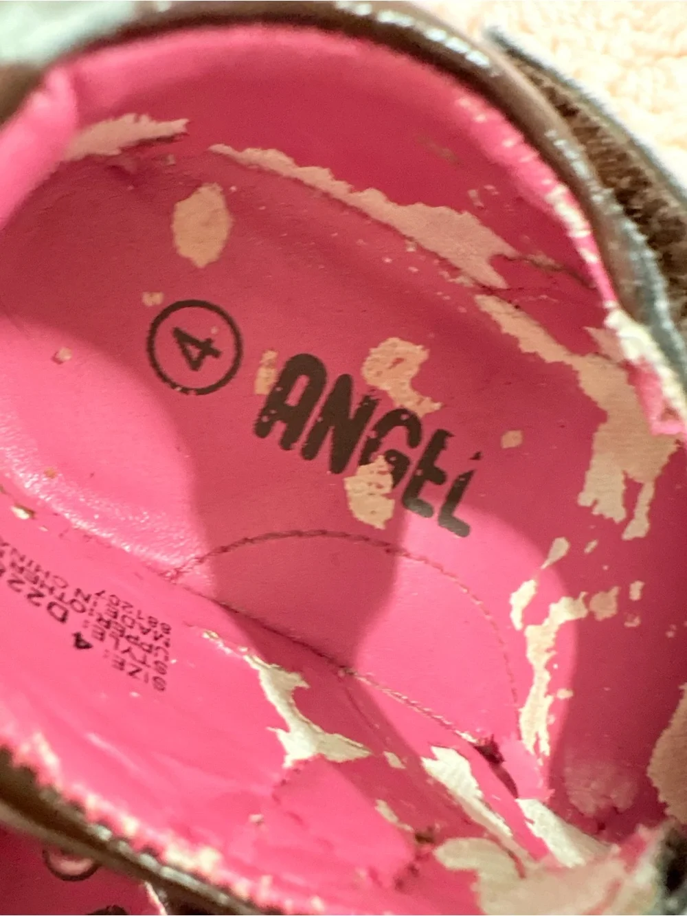 Angel Girls Patent Mary Jane Dress Shoes in Dark Brown with Pink Lining